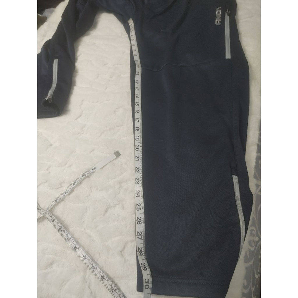 Men's AND1 Navy 3XL Sweatpants with White Zippers - Picture 9 of 9